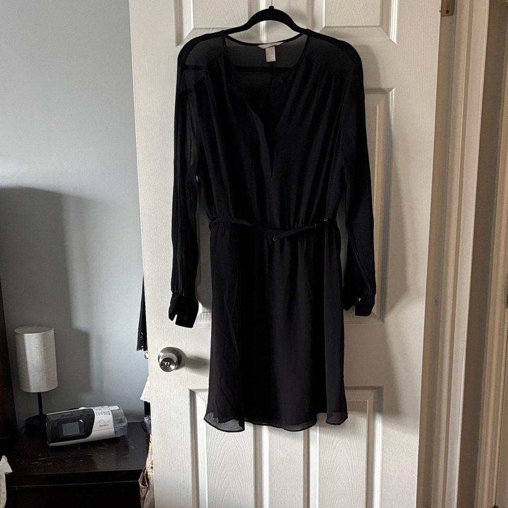 H&M Black Long Sleeve Dress - Fully Lined Body